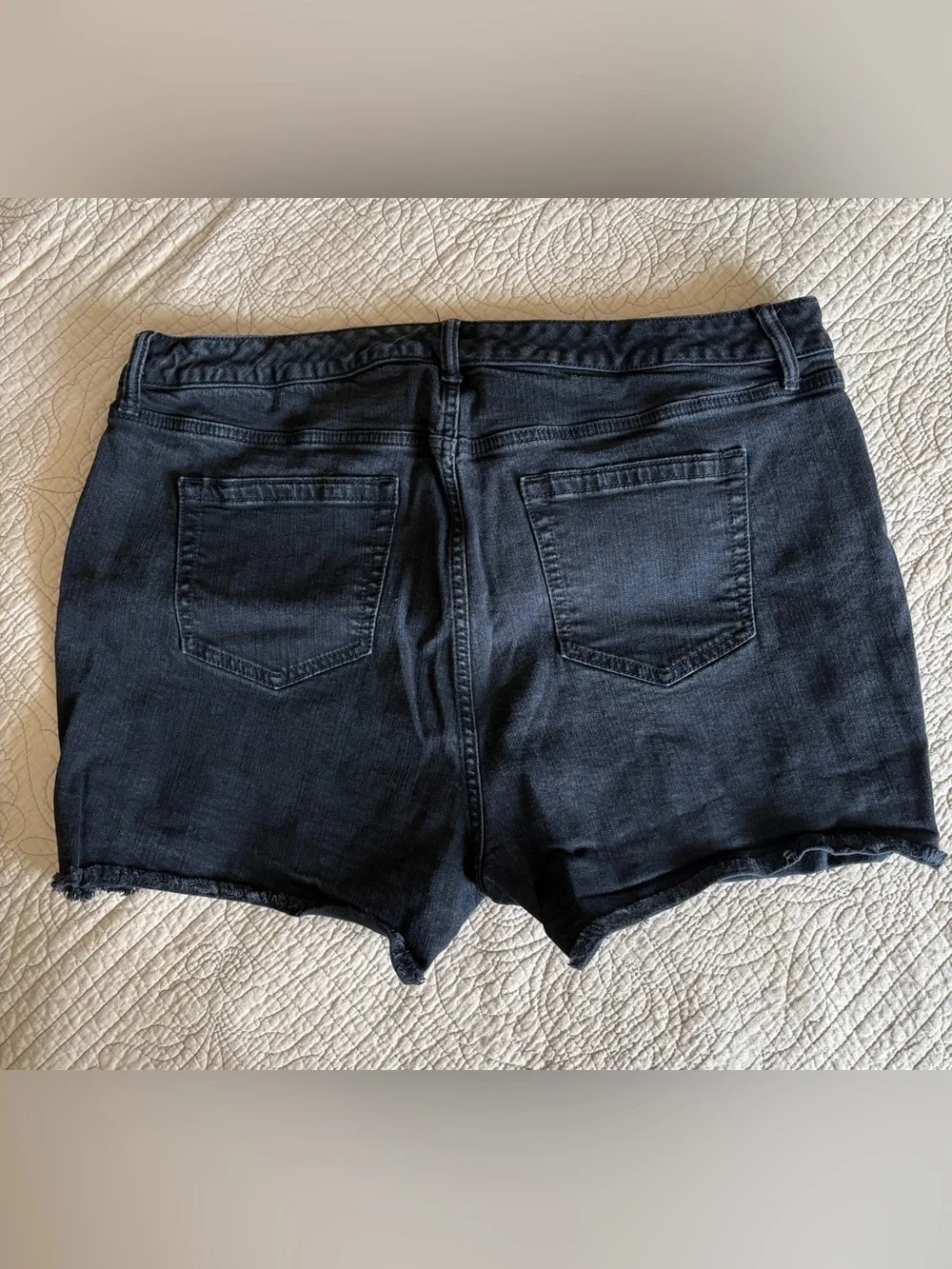 Torrid Black High Rise Button Fly Denim Shorts Cut-Off Raw Hem Plus Size 20
